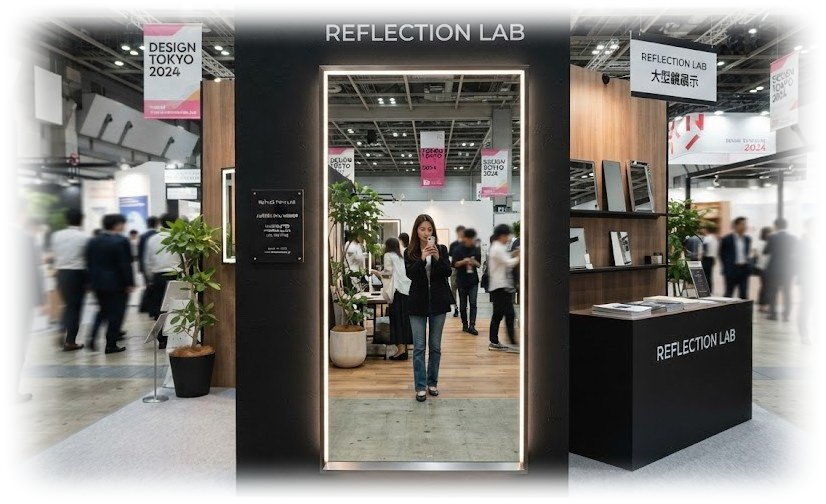 展示用大型鏡の制作方法